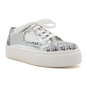 Qupid Royal clear/snake sneakers
